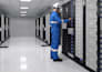 design 3d data center, data warehouse, server room, IT facility with cgi visual